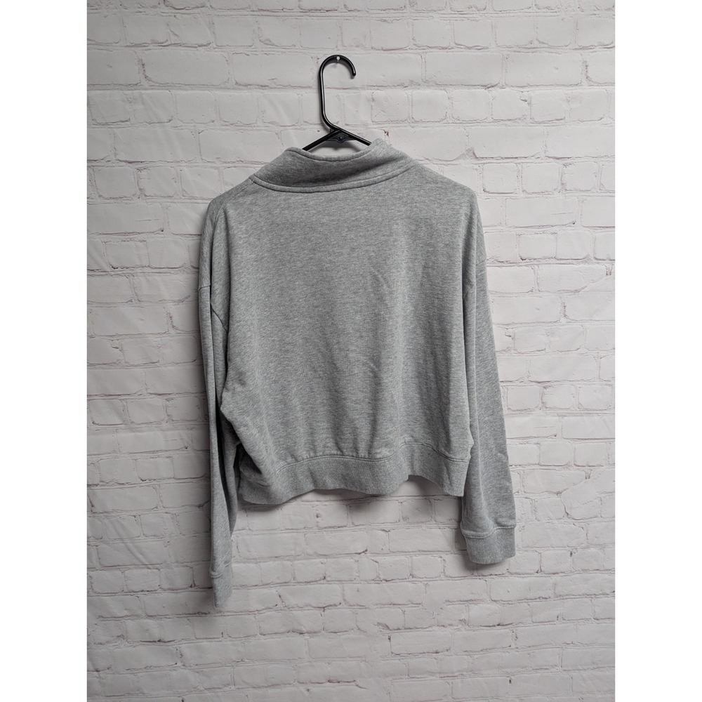 Tommy Hilfiger Crop Quarter Zip Sweatshirt Gray Logo Pullover Women's XL NWOT - Picture 3 of 8